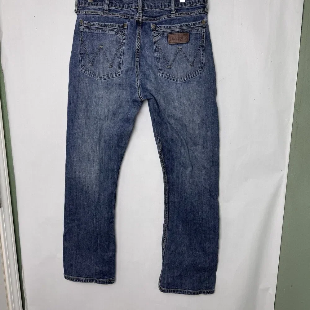 Wrangler Retro Slim Bootcut Jeans Men’s 34x32 Blue Denim pants Cowboy Western